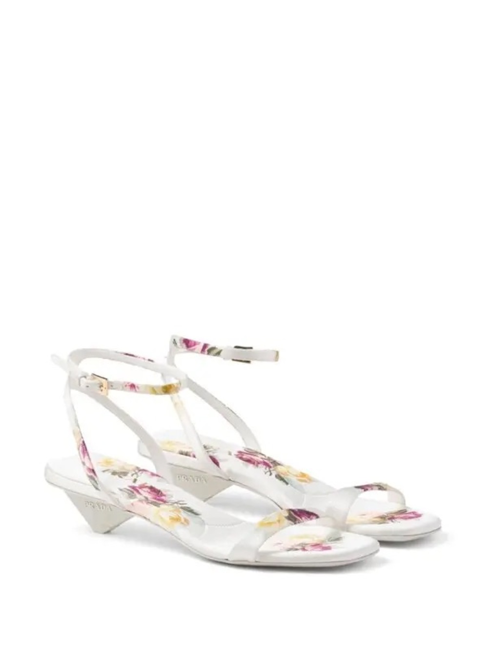 Prada Floral Print Satin Sandals - 40